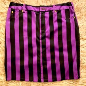 Silk Betsey John skirt with black and purple stripes sz 4